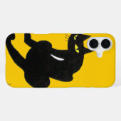 Coque iPhone 16 Plus CHAT NOIR NINJA Jaune vibrant (Verso Horizontal)