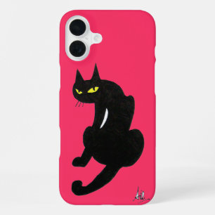 Coque iPhone 16 Plus CHAT NOIR NINJA Rose