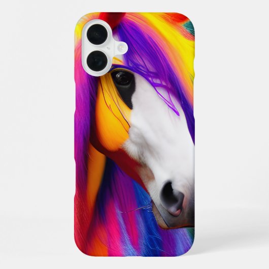 Coque iPhone 16 Plus Cheval Coloré (Verso)