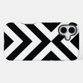 Coque iPhone 16 Plus Chevron noir et blanc (Verso Horizontal)