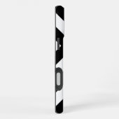 Coque iPhone 16 Plus Chevron noir et blanc (Côté droit)