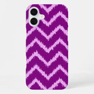Coque iPhone 16 Plus Chevrons Ikat - Pourpre améthyste et orchidée clai
