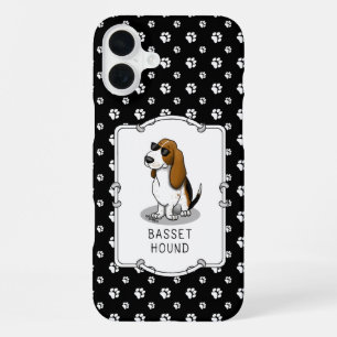 Coque iPhone 16 Plus Chien Basset Hound cool et lunettes de soleil (tri