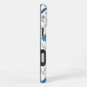 Coque iPhone 16 Plus Chinoiserie Blue Echinacea Pattern (Côté droit)