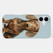 COQUE iPhone 16 PLUS CHIOT DE DOXIE BRUN ADORABLE (Verso Horizontal)