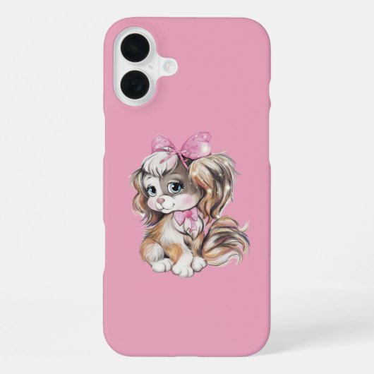 Coque iPhone 16 Plus Chiots (Verso)