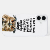 Coque iPhone 16 Plus Citation drôle de Hibou sarcastique (Verso Horizontal)