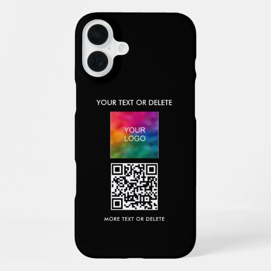 Coque iPhone 16 Plus Code QR personnalisé élégant Téléchargez votre log (Verso)
