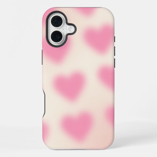 Coque iPhone 16 Plus Cœur Rose Dégradé (Verso)
