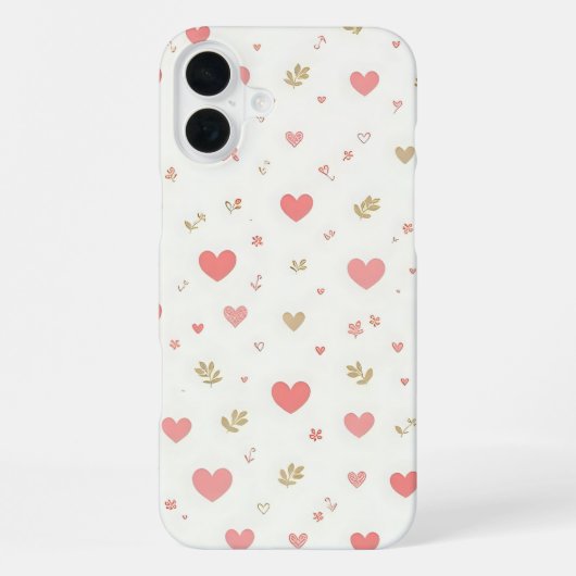 Coque iPhone 16 Plus cœurs (Verso)