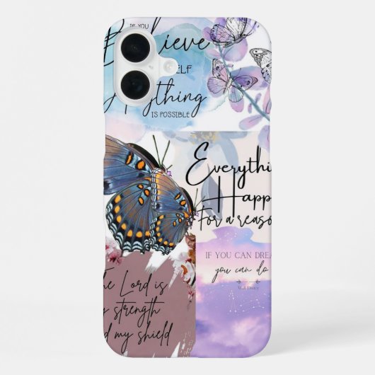 Coque iPhone 16 Plus Collage de citations pastel  (Verso)
