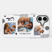 Coque iPhone 16 Plus Collage de photos de nom de monogramme 3 Tendance (Verso Horizontal)