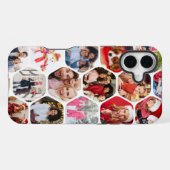 Coque iPhone 16 Plus Collage multi-photo hexagonal personnalisé (Verso Horizontal)
