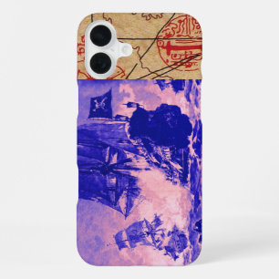 COQUE iPhone 16 PLUS COMBAT DE NAVIRE PIRATE / CARTES AU TRÉSOR DE PIRA