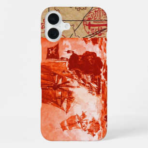 COQUE iPhone 16 PLUS COMBAT DE NAVIRE PIRATE / CARTES AU TRÉSOR DE PIRA