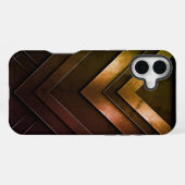 Coque iPhone 16 Plus Conception Abstraite de Chevron Superposé (Verso Horizontal)