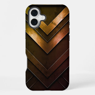 Coque iPhone 16 Plus Conception Abstraite de Chevron Superposé