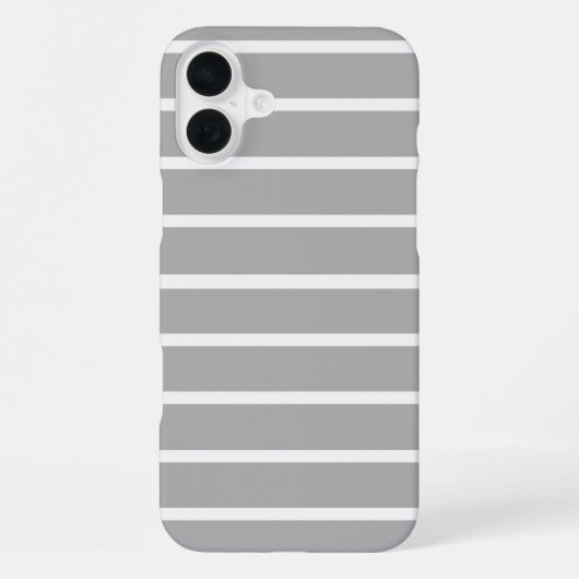 Coque iPhone 16 Plus Conception de bandes grises cendrées (Verso)