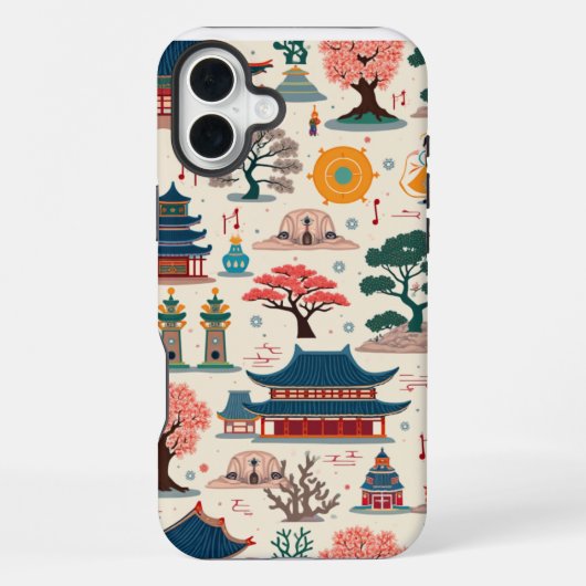 Coque iPhone 16 Plus Conception des vagues coréennes (Verso)