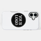 Coque iPhone 16 Plus Conception élégante de code QR noir | Marque éléga (Verso Horizontal)