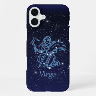 Coque iPhone 16 Plus Constellation de la Vierge et signe du zodiaque av