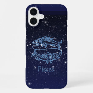 Coque iPhone 16 Plus Constellation des Poissons et signe du zodiaque av