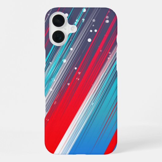 Coque iPhone 16 Plus Cool Abstrait Rouge Bleu Bleu Brush (Verso)
