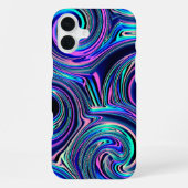 Coque iPhone 16 Plus Cool bleu turquoise violet rose Motif (Verso)