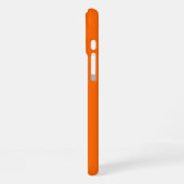 Coque iPhone 16 Plus Cool Orange Blanc Rayures de Course Or Monogrammé (Côté gauche)