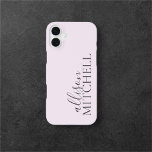 Coque iPhone 16 Plus Coque iphone minimaliste de calligraphie de script<br><div class="desc">Le coque minimaliste combine le nom de la calligraphie de script avec la police serif chic.</div>