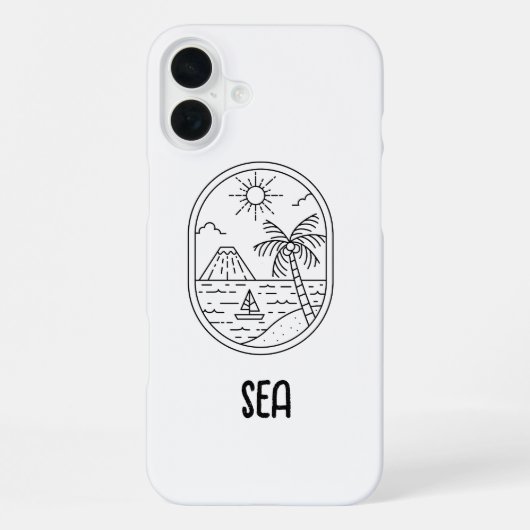 Coque iPhone 16 Plus coquet étui de téléphone de plage (Verso)