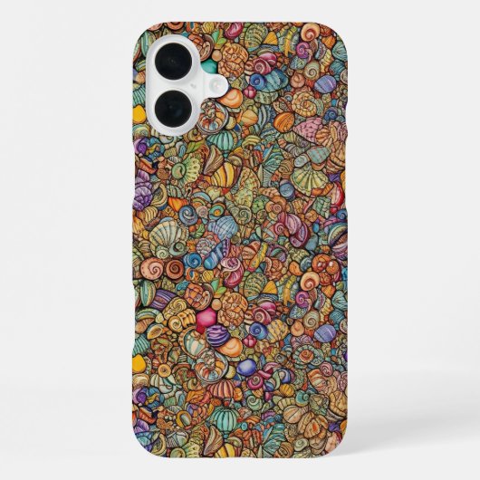 Coque iPhone 16 Plus Coquillages minuscules complexes (Verso)