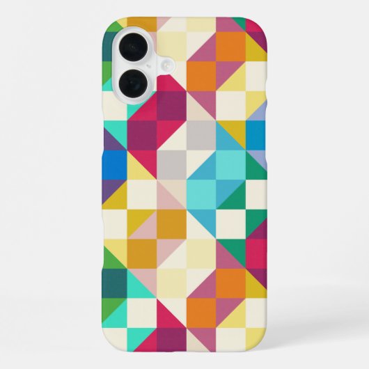 Coque iPhone 16 Plus courtepointe moderne dopamine (Verso)