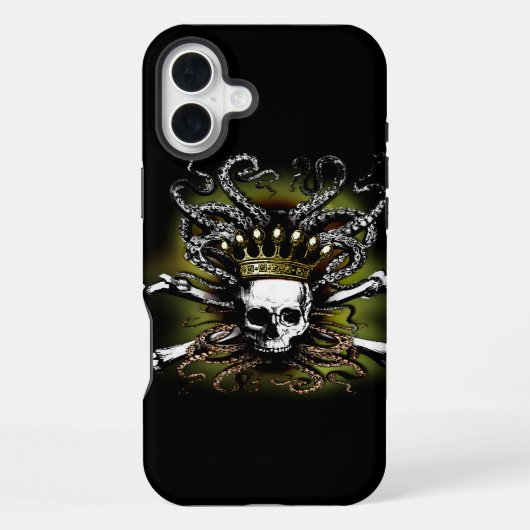 Coque iPhone 16 Plus Crâne de calmar roi (Verso)