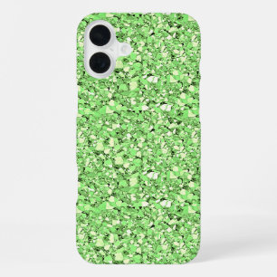 Coque iPhone 16 Plus Cristal de druzy - vert péridot