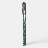 Coque iPhone 16 Plus crustacés de cornwall damas foncé apatite (Côté gauche)