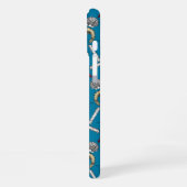 Coque iPhone 16 Plus crustacés de cornwall damas pop bleu (Côté gauche)