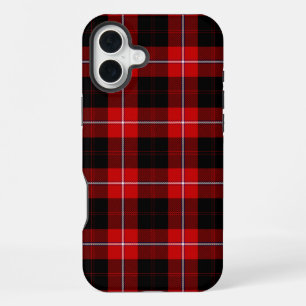 Coque iPhone 16 Plus Cunningham Tartan Rouge Noir Carreaux