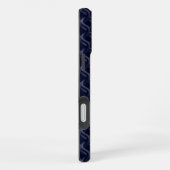 Coque iPhone 16 Plus Custom Initial Large Modern Blue Lattice Rubber (Côté droit)