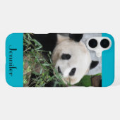 Coque iPhone 16 Plus Cute Giant Panda Blue Background (Verso Horizontal)