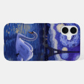 Coque iPhone 16 Plus « Cygne à Paris : Reflets étoilés » (Verso Horizontal)