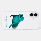 Coque iPhone 16 Plus Dauphin Chanceux - Ajoutez Votre Texte (Verso Horizontal)