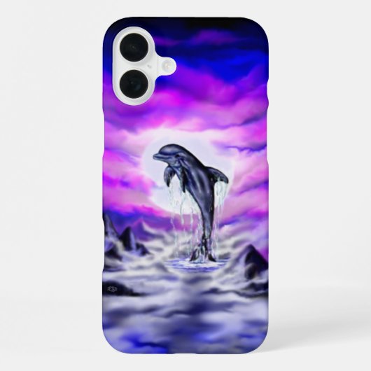 Coque iPhone 16 Plus Dauphin clair de lune (Verso)