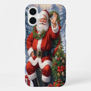 Coque iPhone 16 Plus Deck Your Tech : Festive Christmas Wallpaper 2026
