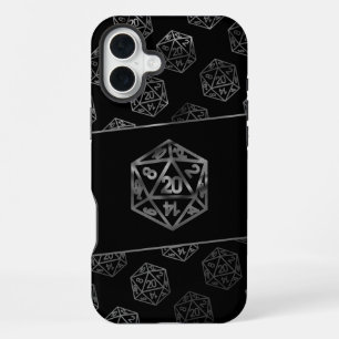 Coque iPhone 16 Plus Dés à jouer RPG Jeu de rôle rétro sur table Fant