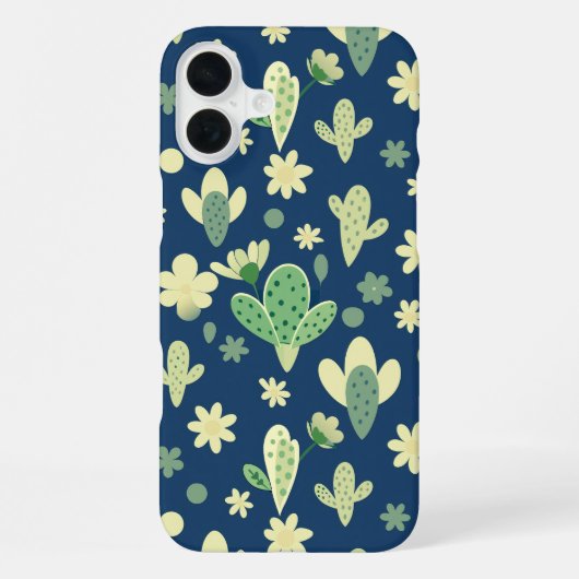 Coque iPhone 16 Plus Desert Cactus & Succulent Pattern (Verso)