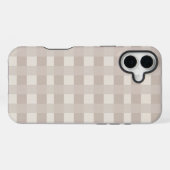 Coque iPhone 16 Plus Design à carreaux minimal beige (Verso Horizontal)