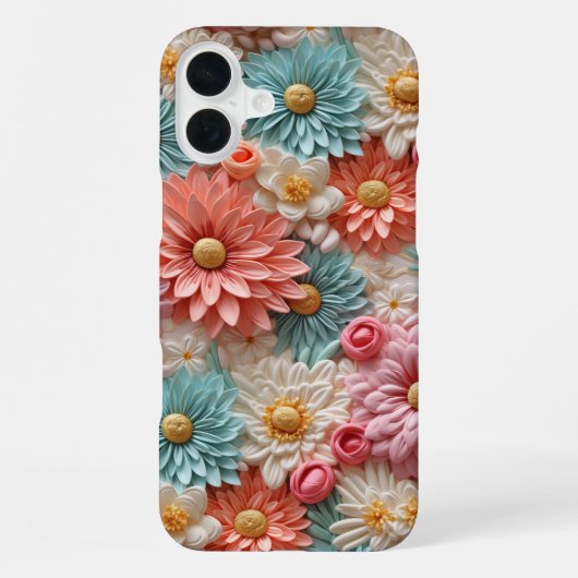 Coque iPhone 16 Plus Design de fleurs Pastel (Verso)