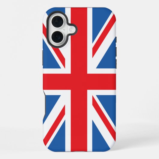 Coque iPhone 16 Plus Dessin du drapeau britannique (Verso)
