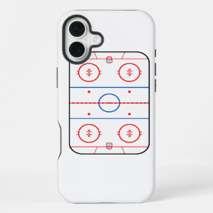 Coque iPhone 16 Plus Diagramme de patinoire graphique de match de hocke